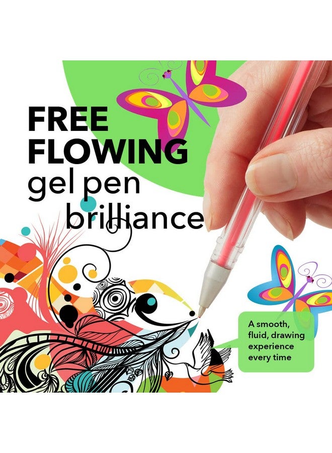 Castle Art Supplies 100 Gel Pens For Adult Coloring Set Drawing Scrapbooks Journals Amazing Colors Effects Swirl Glitter Neon Pastel Metallic With Smooth Fine Tips - Image 2