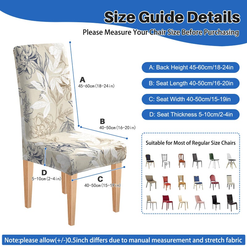 Dioxide High Stretch Chair Covers for Dining Chairs, Washable Dining Chair Covers Set of 6, Soft Kitchen Chairs Seat Covers, Parsons Chair Slipcovers Protectors for Home Hotel Restaurant Banquet - Image 4