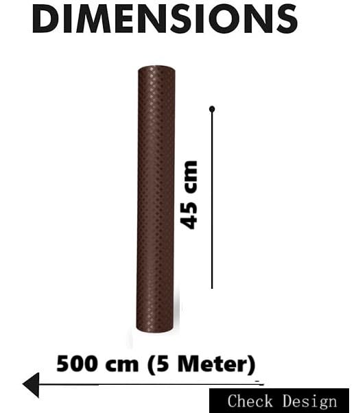 KayJen 45cm x 5m Coffee Brown AntiSlip Mat FoodGrade EVA Shelf Liner for Fridge Kitchen Drawers Tables Washable Check Pattern - Image 2