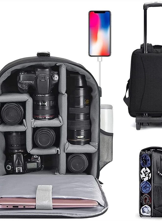 Caden Camera Backpack Bag Professional for DSLR/SLR Mirrorless Camera Waterproof, Camera Case Compatible for Sony Canon Nikon Camera and Lens Tripod Accessories (Large, 5.0 Black) - Image 1