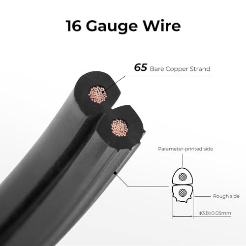 FIRMERST 16/2 Low Voltage Landscape Wire 100 Feet, 16 AWG 2 Conductor Electric Wire, 16 Gauge Low Voltage Low Voltage Light Cable, Direct Burial Lamp Wire for Landscape Lighting Wire, UL Listed - Image 2