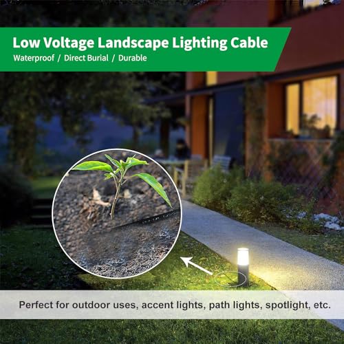 FIRMERST 16/2 Low Voltage Landscape Wire 100 Feet, 16 AWG 2 Conductor Electric Wire, 16 Gauge Low Voltage Low Voltage Light Cable, Direct Burial Lamp Wire for Landscape Lighting Wire, UL Listed - Image 4