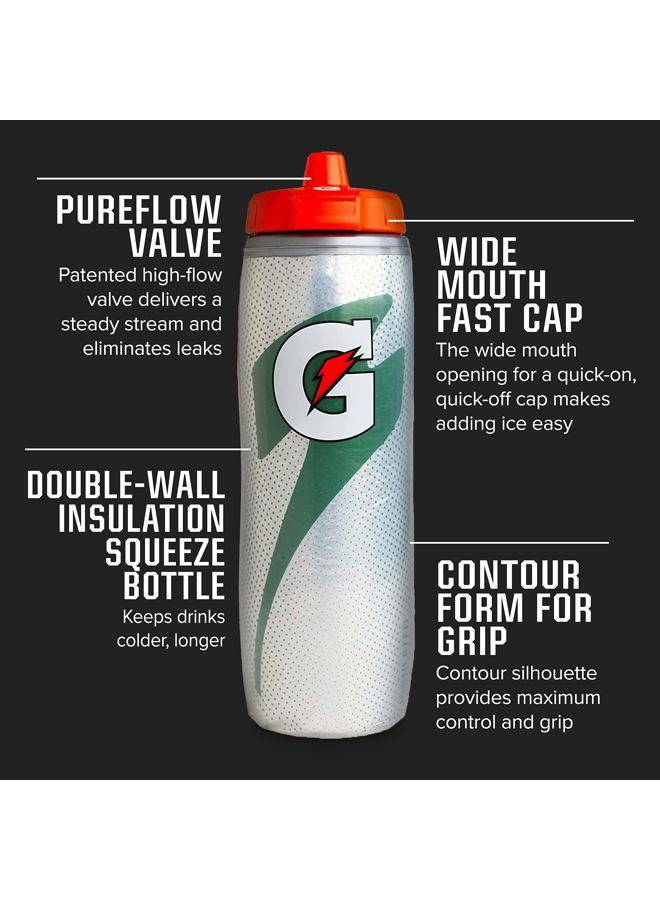 Gatorade Insulated Plastic Squeeze Bottle For Sports, Black, 30oz - Image 2
