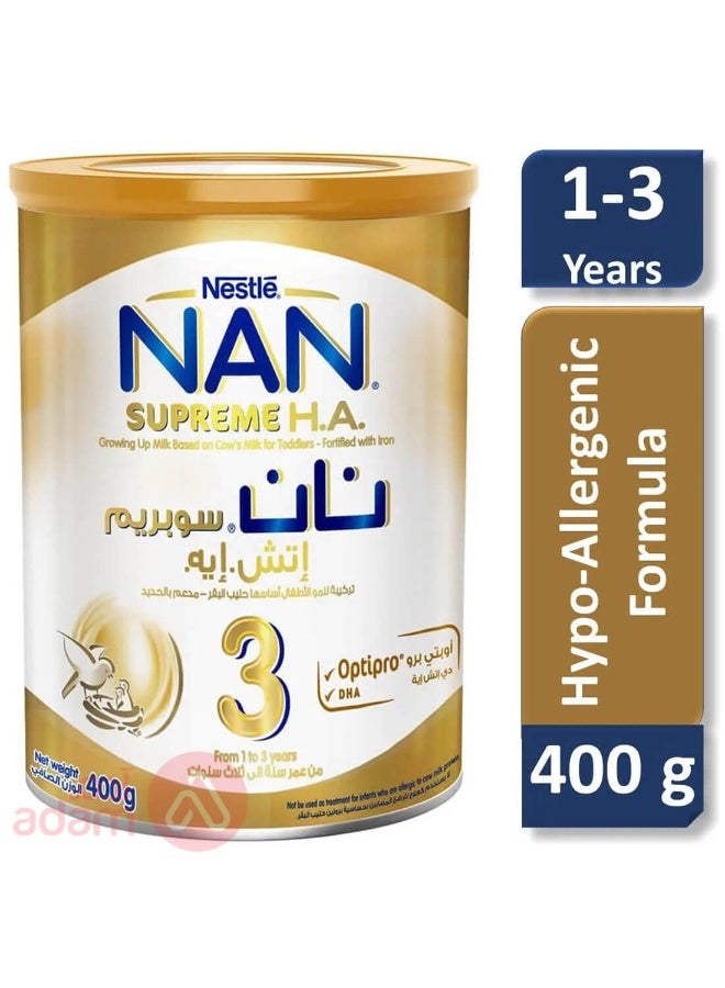 حليب نستله نان سوبريم برو المرحلة 3، من عمر سنة إلى 3 سنوات، 400 غرام