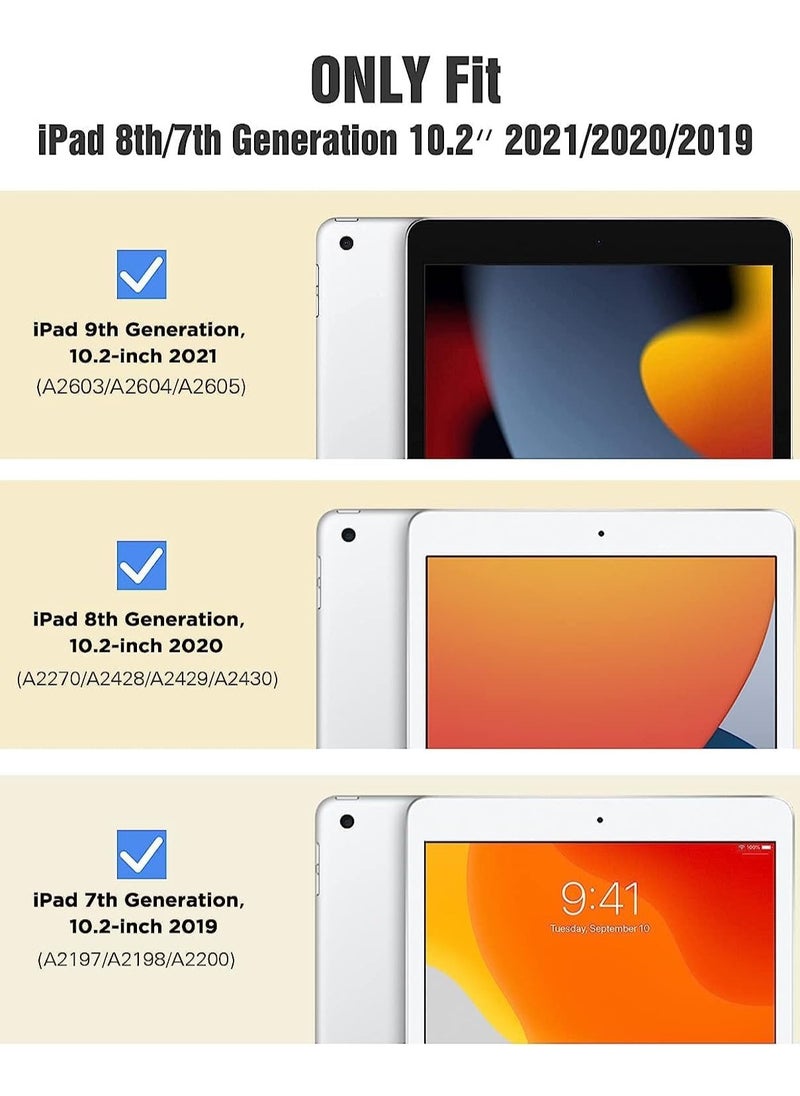 iPad 10.2 Case - Compatible with 9th Generation (2021), 8th Generation (2020), 7th Generation (2019) - Slim Translucent Hard PC Protective Smart Cover with Stand - Gold
