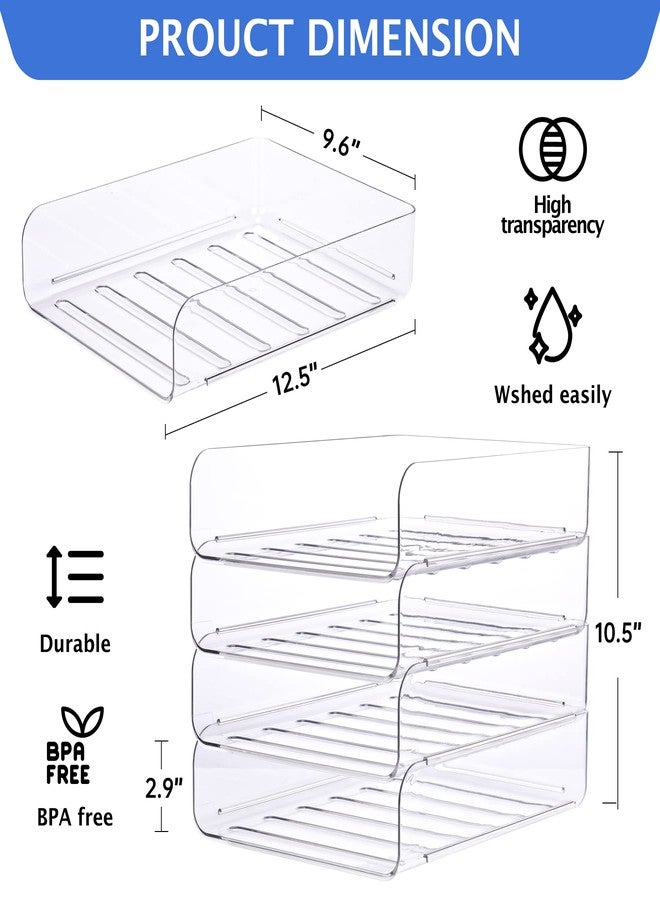 CiWiVOKi Set of 4 Office Organization and Storage, Clear PET Letter Tray Desk Organizer, Stackable Paper Tray Organizer for Desk Accessories, Notes, Pens, File Paper, Document - Image 4