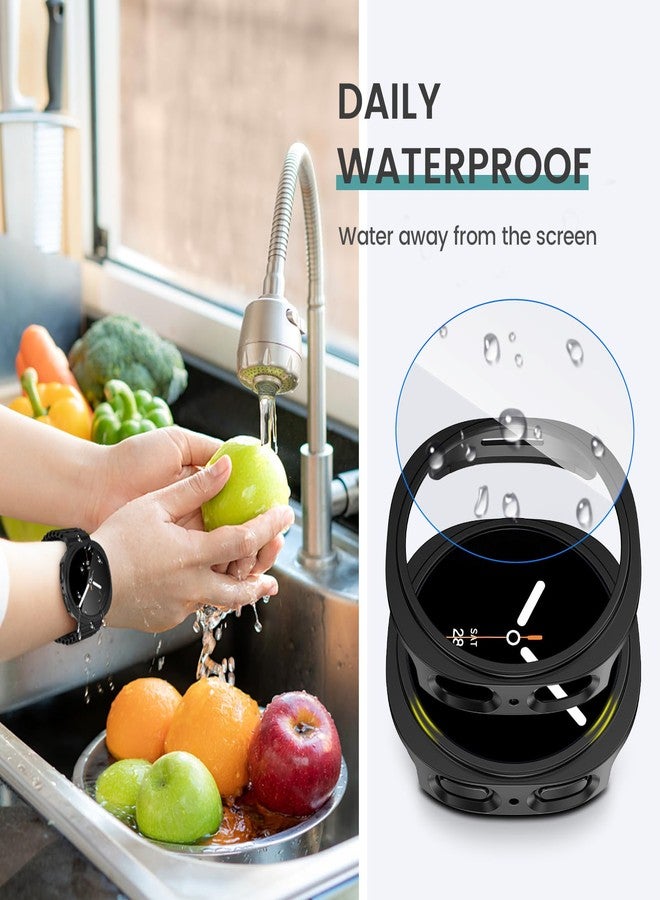 Tensea تينسيا [5+5 حزمة لجراب واقي شاشة سامسونج جالاكسي ووتش 8 مقاس 44 مم، ملحقات، حافة صلبة من PC/زجاج مقسى مضاد للضباب عالي الدقة، مجموعة غطاء الوجه، جراب جالاكسي ووتش 8 للنساء والرجال - Image 4