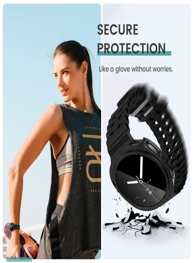 Tensea تينسيا [5+5 حزمة لجراب واقي شاشة سامسونج جالاكسي ووتش 8 مقاس 44 مم، ملحقات، حافة صلبة من PC/زجاج مقسى مضاد للضباب عالي الدقة، مجموعة غطاء الوجه، جراب جالاكسي ووتش 8 للنساء والرجال - Image 5