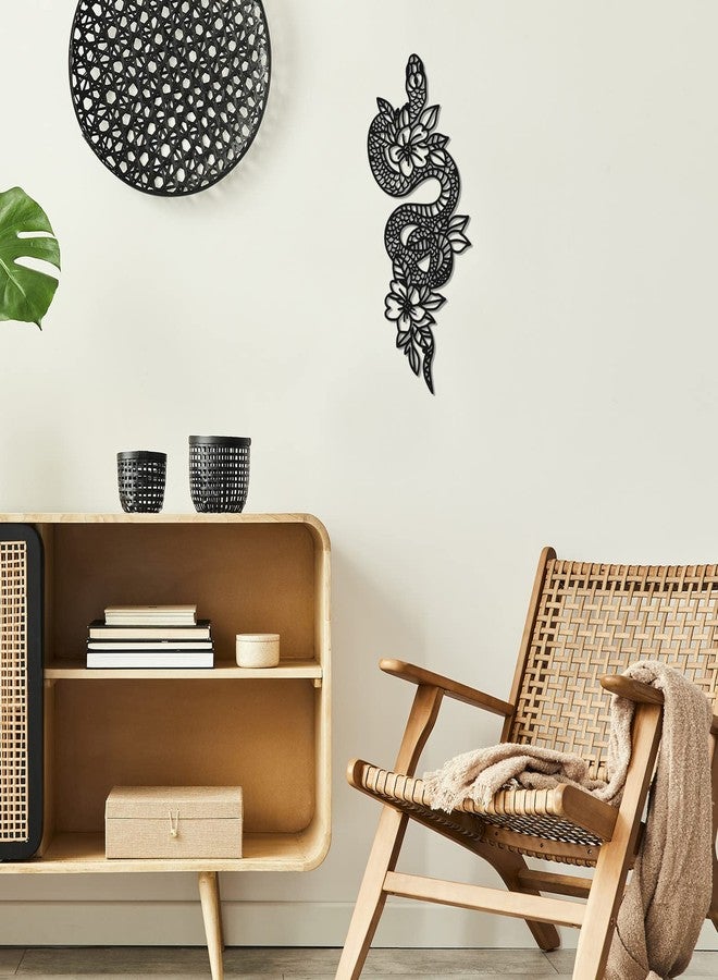 Shimeyao Snake Wall Art Gothic Metal Snake Bedroom Decor Floral Animal Hanging Decor Goth Wall Art Aesthetic Witchy Hanging Boho Decorations for Apartment Bedroom Bathroom - Image 4