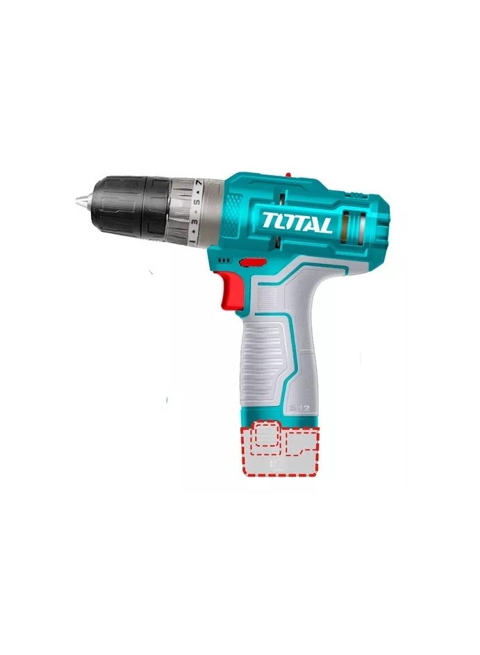 TOTAL Super Total 12V Lithium-Ion Cordless Impact Drill - 3 Function TIDLI12202, 20Nm Max Torque, 400-1500 RPM, 22500 BPM, LED Light, 18+1 Torque Settings, Includes Bits & Carrying Case  - Image 2
