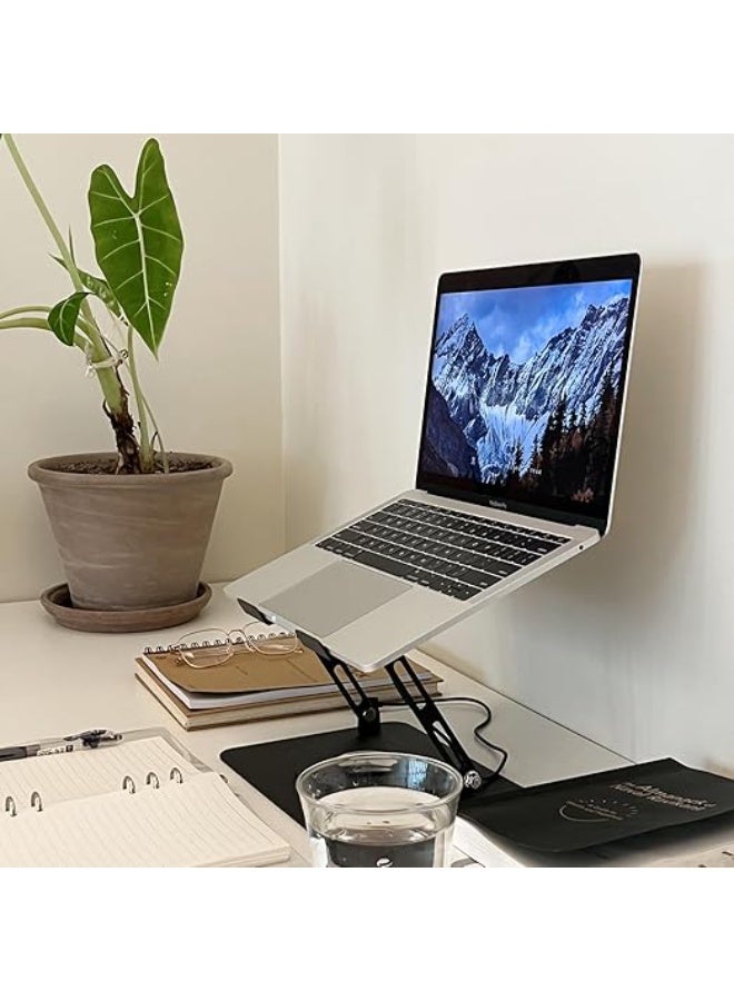 حامل لابتوب دوار 360° مع مروحة تبريد مدمجة – يدعم أجهزة 12"-17" حتى 5 كجم، جسم من الصلب المقاوم للصدأ - Image 3