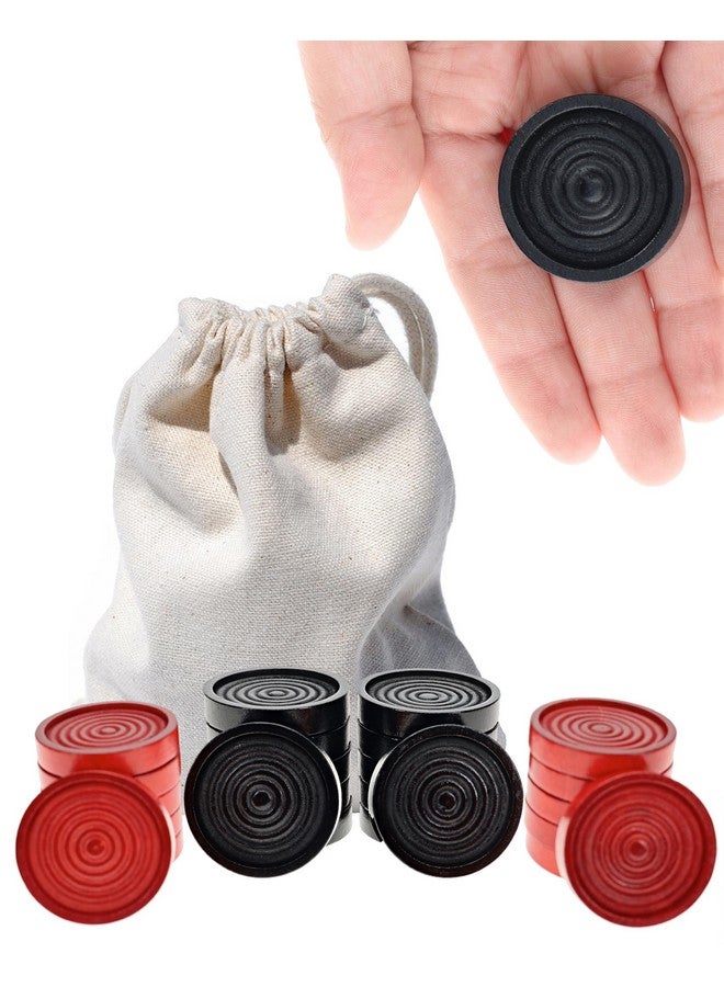 WE Games Wooden Checkers Pieces with Drawstring Storage Bag - 24 Checker Pieces Only - Red & Black, 1.5-inch Diameter - Image 1