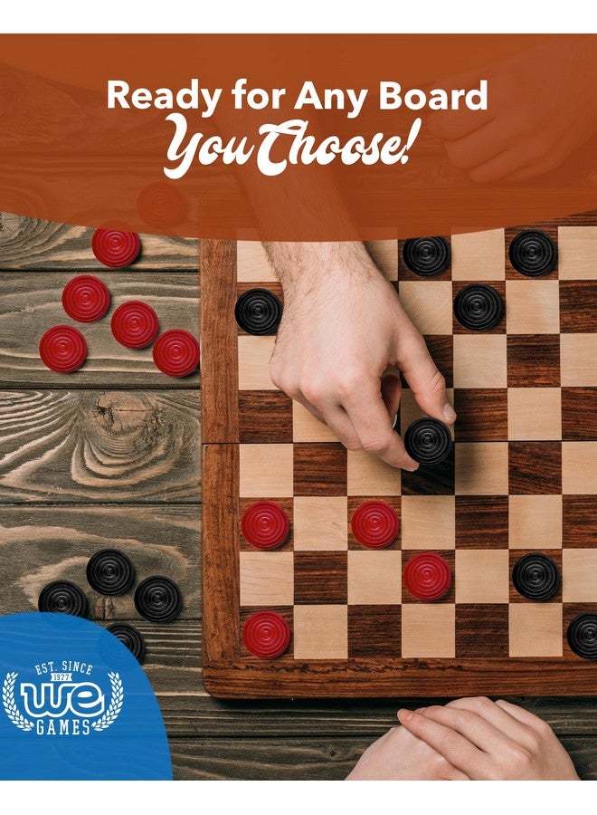 WE Games Wooden Checkers Pieces with Drawstring Storage Bag - 24 Checker Pieces Only - Red & Black, 1.5-inch Diameter - Image 5