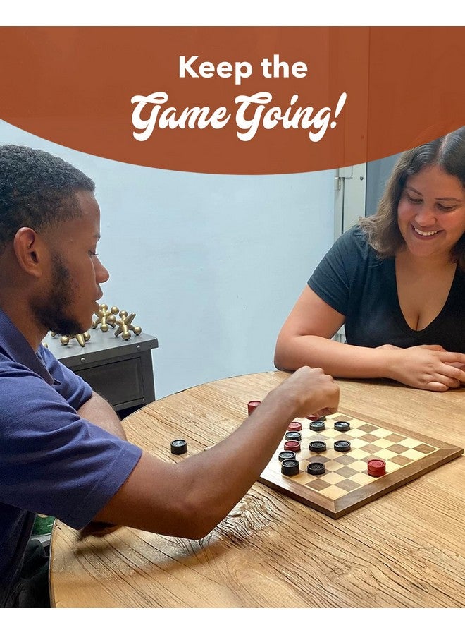 WE Games Wooden Checkers Pieces with Drawstring Storage Bag - 24 Checker Pieces Only - Red & Black, 1.5-inch Diameter - Image 3