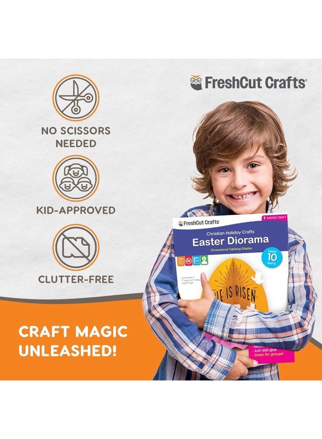 FreshCut Crafts Easter Diorama 3D Bible Craft Kit Easy 3-D Punch-Out Bible Craft Perfect for Creating Tabletop Display. Ideal for Sunday School and Classrooms, US Made Quality Card Stock. (10 Pack) - Image 4