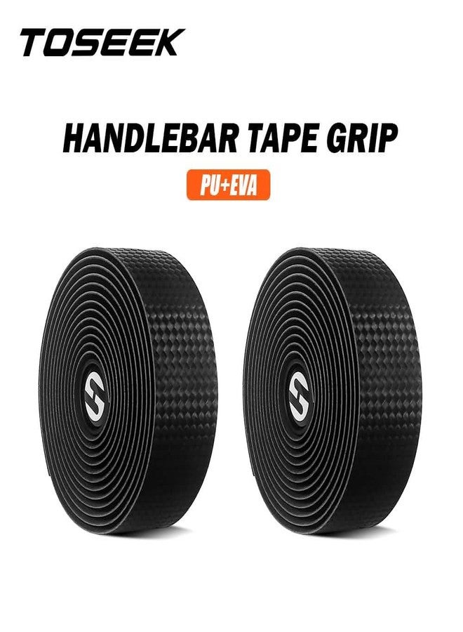 FCCRACING Toseek Handlebar Tape Set: 3k Carbon Weave, PU Leather, Black, Anti-Slip, EVA Comfort Grip, Road & Mountain Bike Bar Tape - Image 5