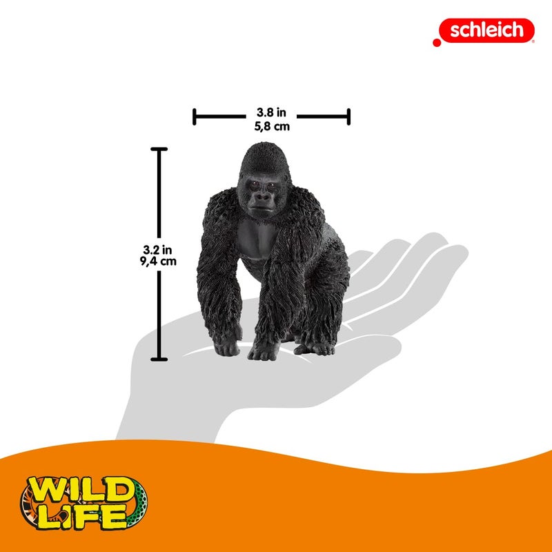 Schleich Wild Life Realistic Male Gorilla Animal Figurine Authentic Detailed Wild Male Gorilla Toy for Boys and Girls Education Imagination and Play Highly Durable Gift for Kids Ages 3 - Image 4