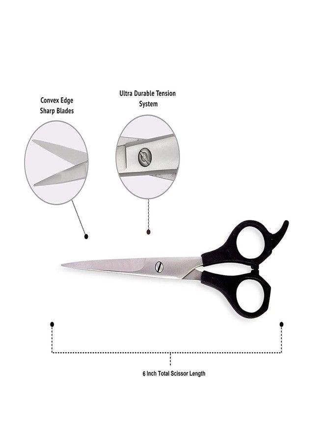 Verceys مقص ومشط حلاقة أسود من فيرسيز (S-120 Comb-6924) لقص الشعر وتشذيب اللحية والشارب (أسود 6 بوصة) مضاد للكهرباء الساكنة (مقص واحد ومشط واحد) - Image 5