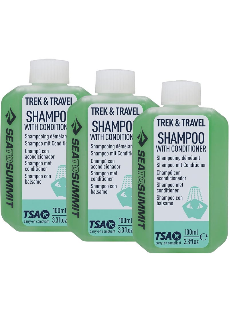 SEA TO SUMMIT Sea to Summit Trek and Travel Liquid Conditioning Shampoo, 3-Pack (3 x 100ml Bottles)  - Image 1