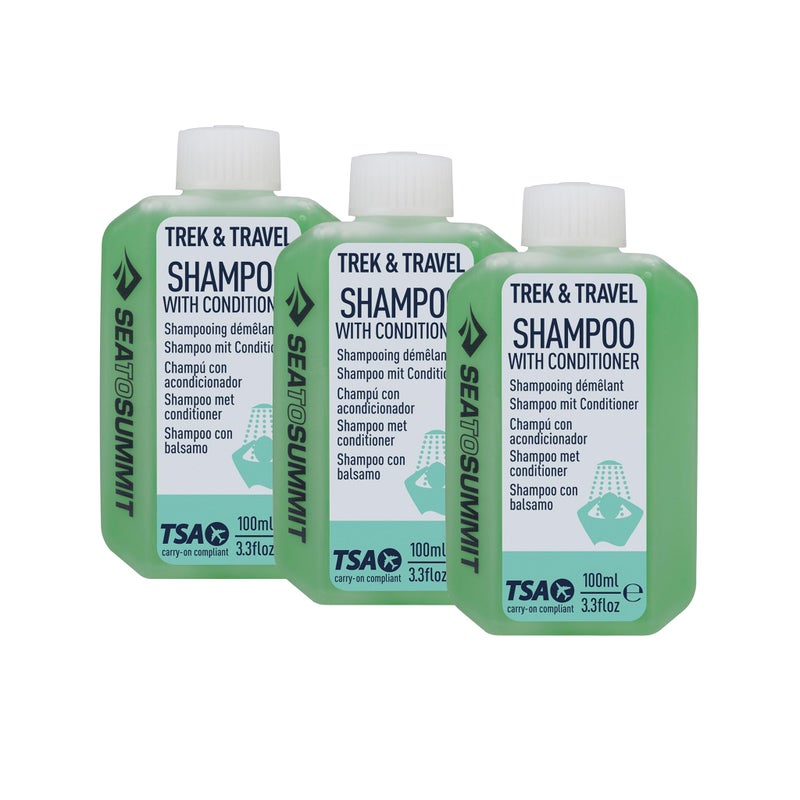 Sea to Summit Trek and Travel Liquid Conditioning Shampoo, 3-Pack (3 x 100ml Bottles) - Image 1