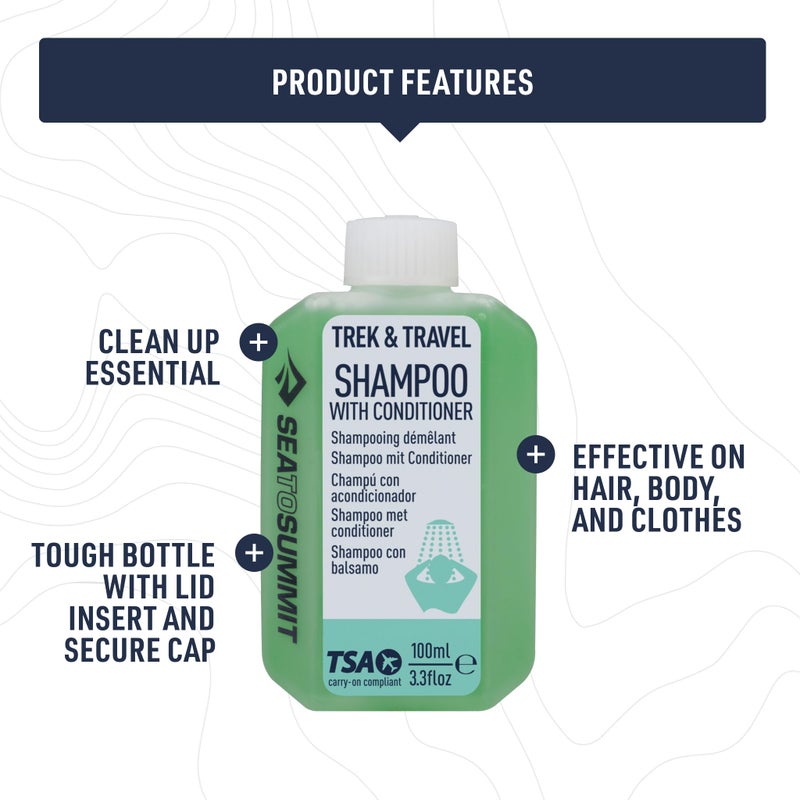 Sea to Summit Trek and Travel Liquid Conditioning Shampoo, 3-Pack (3 x 100ml Bottles) - Image 4