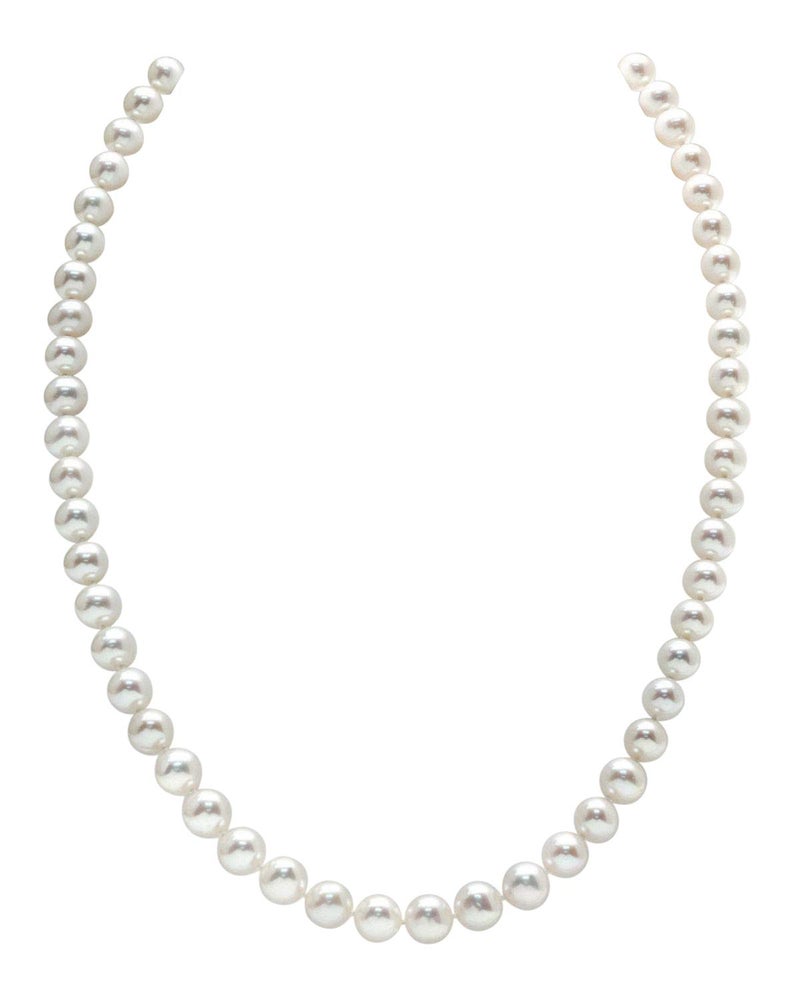 The Pearl Source قلادة لؤلؤ من مصدر اللؤلؤ 14 قيراط 5.0-5.5 مم جودة AAAA لؤلؤة المياه العذبة المزروعة للنساء بطول 17 بوصة هدايا لؤلؤ لعيد الميلاد، العطلات والذكرى السنوية - Image 1