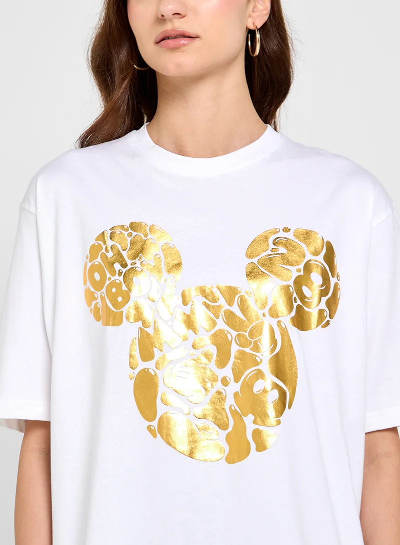 ديزني Mickey Oversize Foil Print T-Shirt