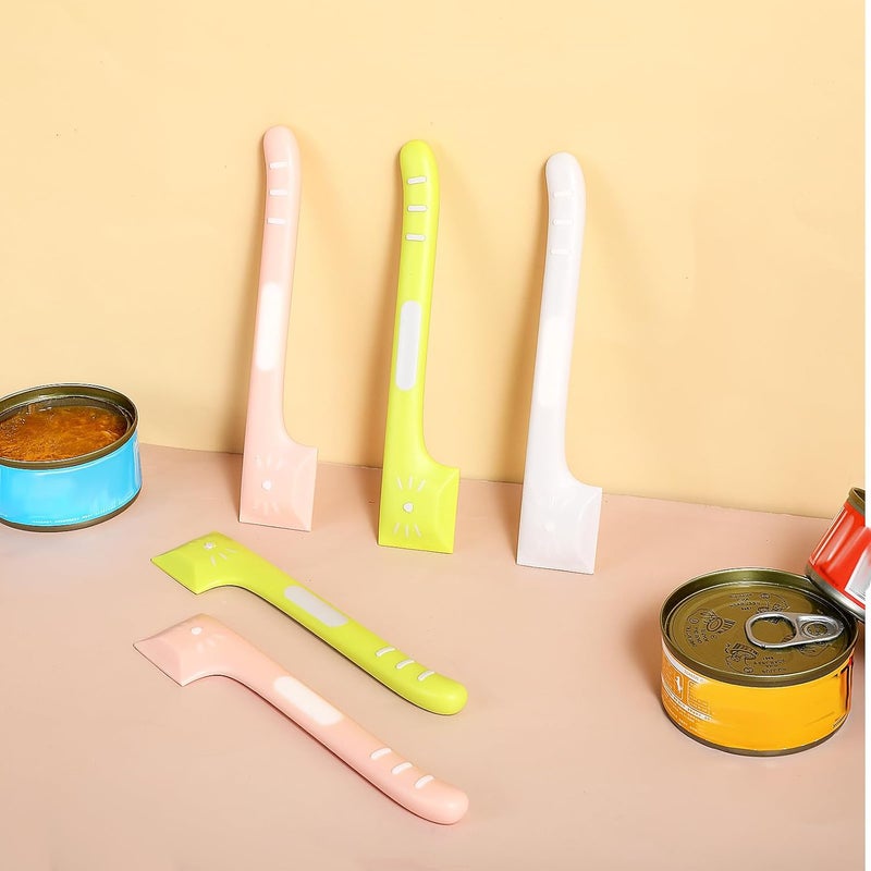 ElevateTech Pet Food Can Spoon, 6 Pcs Cat Wet Food Spoon Pet Foods Mixing Spoons Cat Spatula Dog Canned Scoop for Cats Dogs Feeding (Pink + Grey + Green) - Image 4