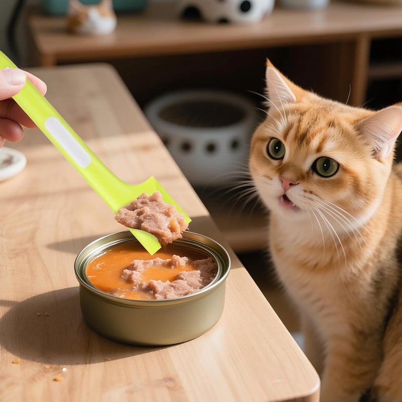 ElevateTech Pet Food Can Spoon, 6 Pcs Cat Wet Food Spoon Pet Foods Mixing Spoons Cat Spatula Dog Canned Scoop for Cats Dogs Feeding (Pink + Grey + Green) - Image 5