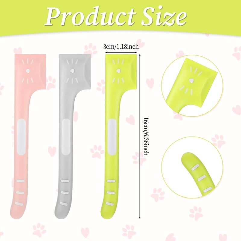 ElevateTech Pet Food Can Spoon, 6 Pcs Cat Wet Food Spoon Pet Foods Mixing Spoons Cat Spatula Dog Canned Scoop for Cats Dogs Feeding (Pink + Grey + Green) - Image 2