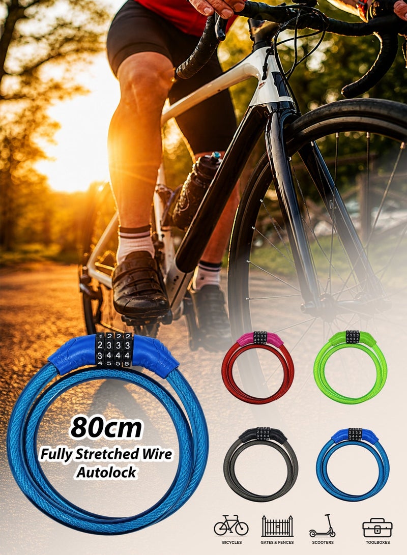 DBLEW Bicycle Combination Lock – Durable 4-Digit Code Lock for Bikes, Scooters & E-Bikes, Anti-Theft Steel Cable - Image 1