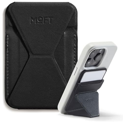 MOFT Magnetic Wallet Stand Compatible with iPhone 17/16/15/14/13/12 Series, Angle Adjustment & Magsafe Compatible MOVAS Phone Stand,Jet Black - Image 1