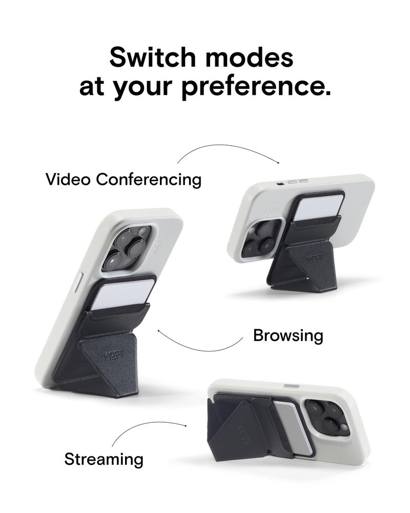 MOFT Magnetic Wallet Stand Compatible with iPhone 17/16/15/14/13/12 Series, Angle Adjustment & Magsafe Compatible MOVAS Phone Stand,Jet Black - Image 3