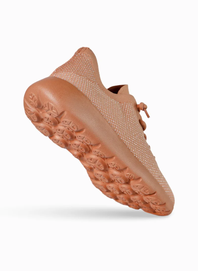 Duozoulu Orange Fashion Lace-Up Walking Sneaker for Women | Best Price UAE