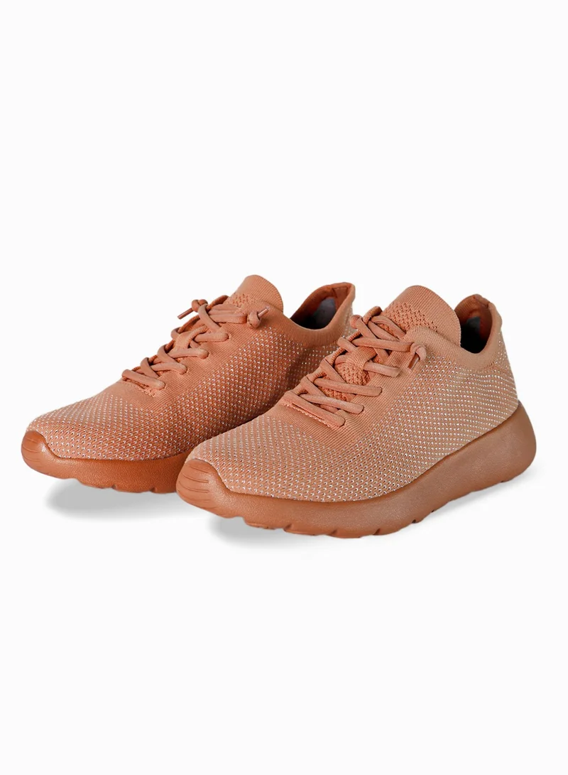 Duozoulu Orange Fashion Lace-Up Walking Sneaker for Women | Best Price UAE