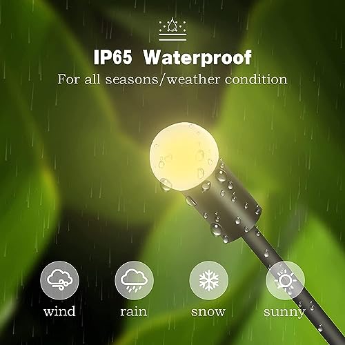 AAOVEFOX 8 LED Solar Garden Light Sway by Wind Waterproof Outdoor Decoration Night Light Yard Patio Pathway Garden/Balcony/Terrace Plant Decoration(Warm White) (3) - Image 2