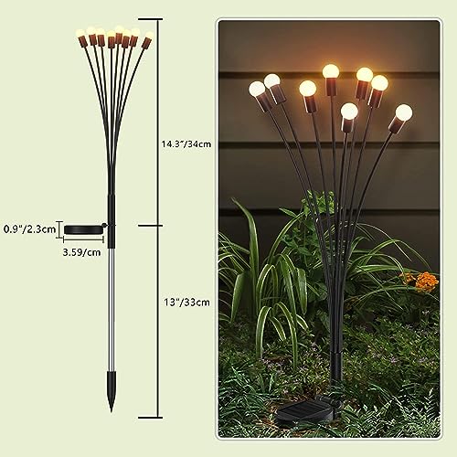 AAOVEFOX 8 LED Solar Garden Light Sway by Wind Waterproof Outdoor Decoration Night Light Yard Patio Pathway Garden/Balcony/Terrace Plant Decoration(Warm White) (3) - Image 5