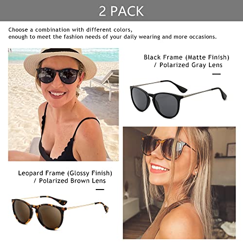 SUNGAIT Premium Vintage Round Sunglasses for Women Men Classic Retro Trendy Style - Image 3