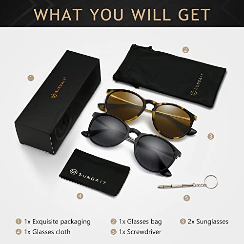 SUNGAIT Premium Vintage Round Sunglasses for Women Men Classic Retro Trendy Style - Image 5