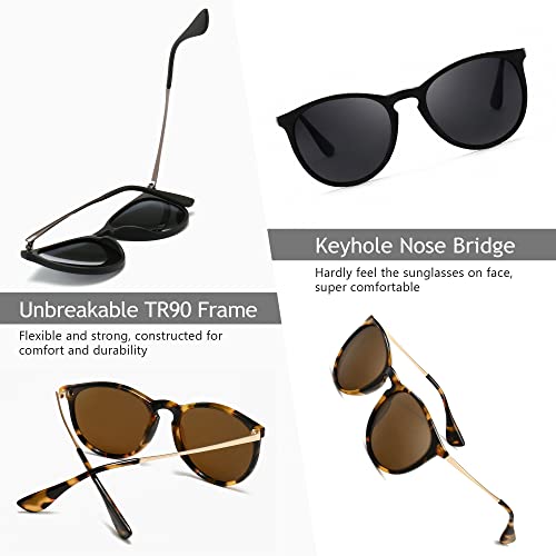 SUNGAIT Premium Vintage Round Sunglasses for Women Men Classic Retro Trendy Style - Image 4