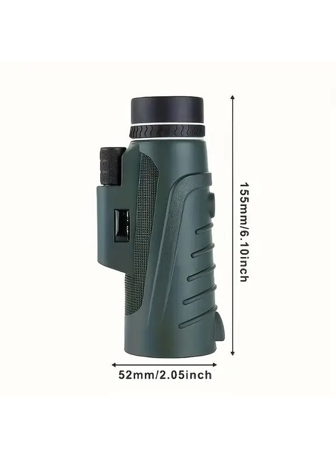 Green Monocular Telescope 10x Magnification Adjustable Focus Portable for Bird Watching Camping Hiking Concerts - Image 3