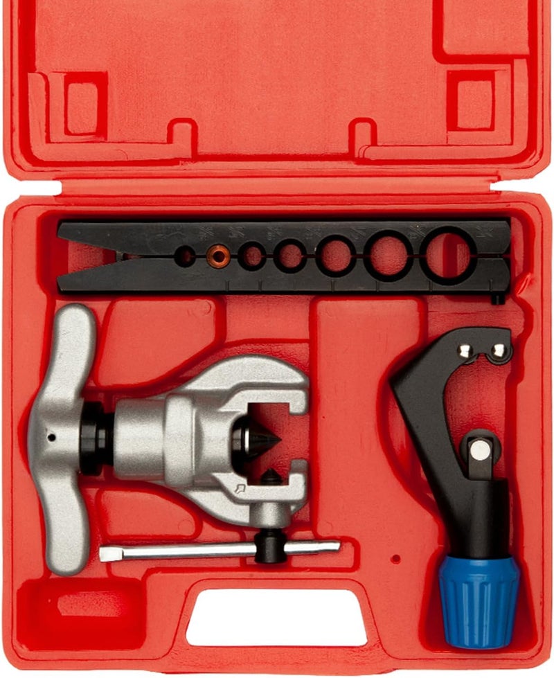 Wostore Eccentric Flaring Tools Set and Tube Cutter Kit for 7 Dies Sizes 3/16-3/4inch Refrigeration HVAC 45 Degree Heavy Duty - Image 1