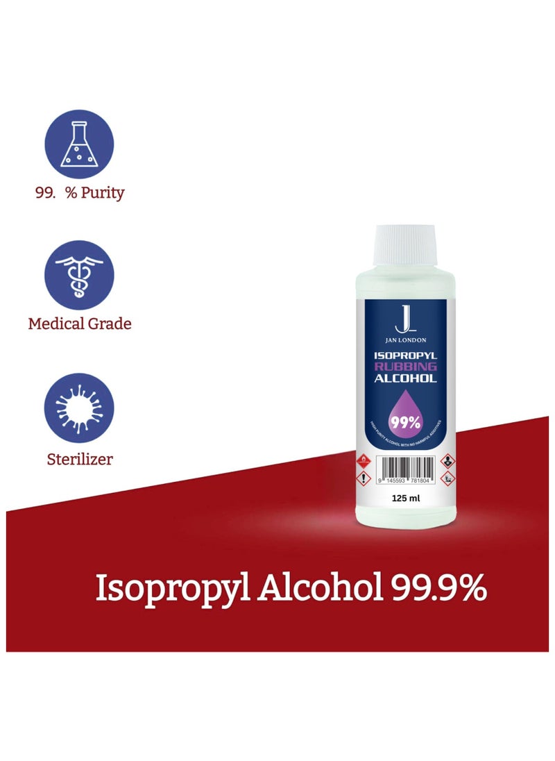 JAN LONDON Isopropyl Rubbing Alcohol, IPA 99.9% High Purity – Multipurpose Disinfectant & Cleaner for Surfaces, Electronics, First-Aid, and More – Fast Evaporating, Residue-Free, 125ml  - Image 5