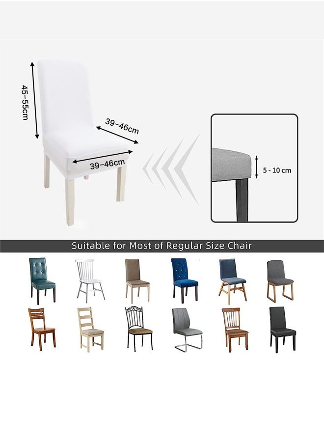 DUNISO 6 Pcs Dining Room Chair Covers，Stretchable Dining Chair Covers,Stretch Table Chair Covers,Soft Fabric Removable and Washable Fit for Dinning Room, Old Chair, Wedding Ceremony,Beige  - Image 2