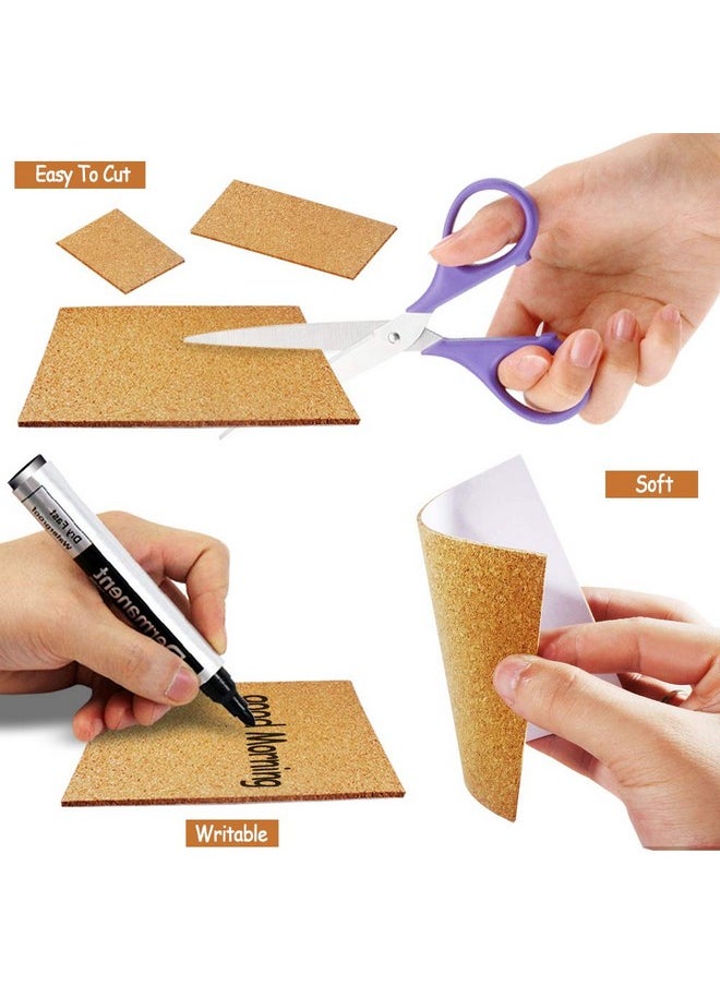 Heqishun 30 Pack Self-Adhesive Cork Squares 4” x 4” Cork Tiles Cok Bcking Sheets Cork Coasters Square for DIY Crafts  - Image 3