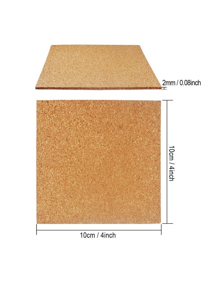 Heqishun 30 Pack Self-Adhesive Cork Squares 4” x 4” Cork Tiles Cok Bcking Sheets Cork Coasters Square for DIY Crafts  - Image 4
