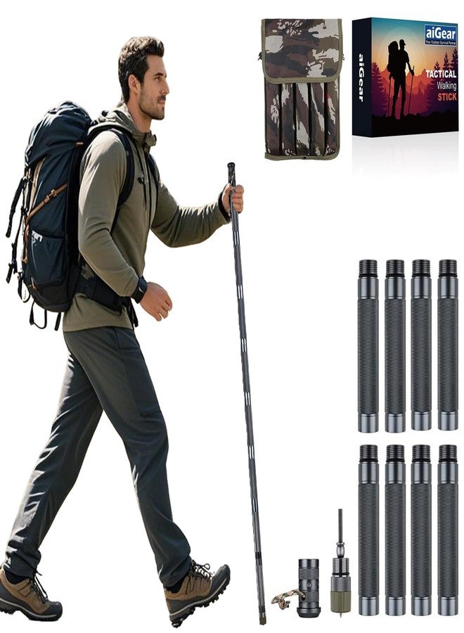 aiGear Walking Hiking Stick CNC Machined Trekking Poles Color Gray - Image 1