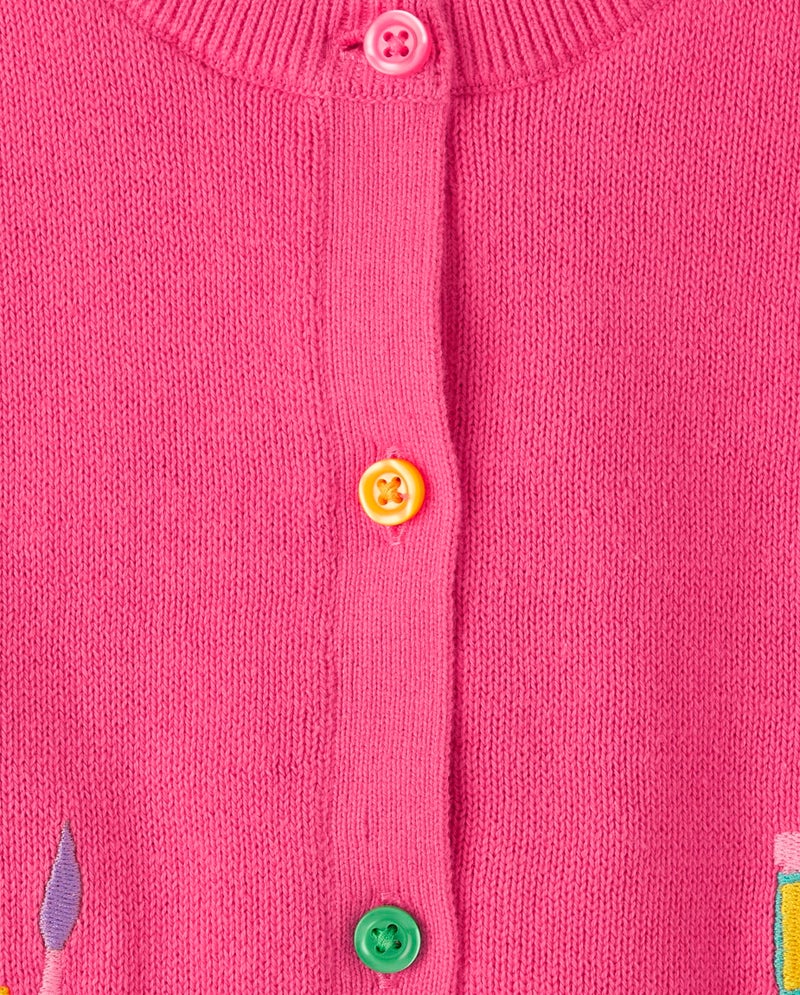 Gymboree,and Toddler Long Sleeve Cardigan Button Up Sweater,Back to School Pink,8 - Image 3