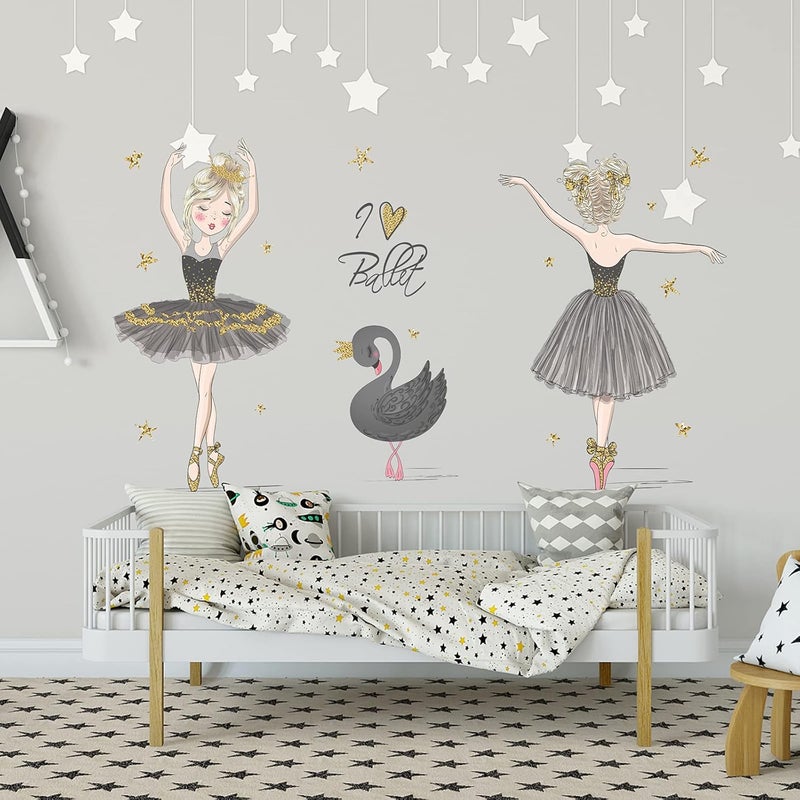 BPA Baby Girls Ballerina Swan Wall Stickers - Image 1