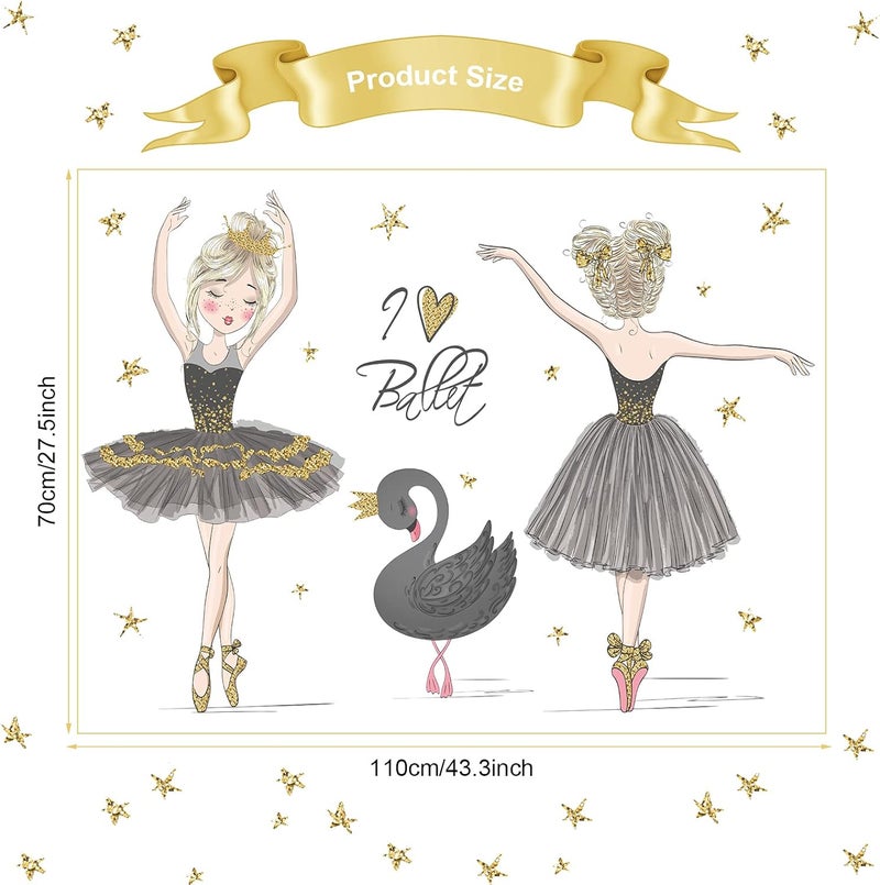 BPA Baby Girls Ballerina Swan Wall Stickers - Image 2